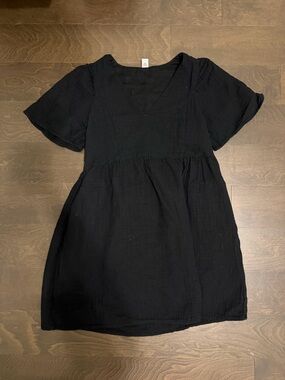 Old Navy Black Gauze V-Neck Mini Dress